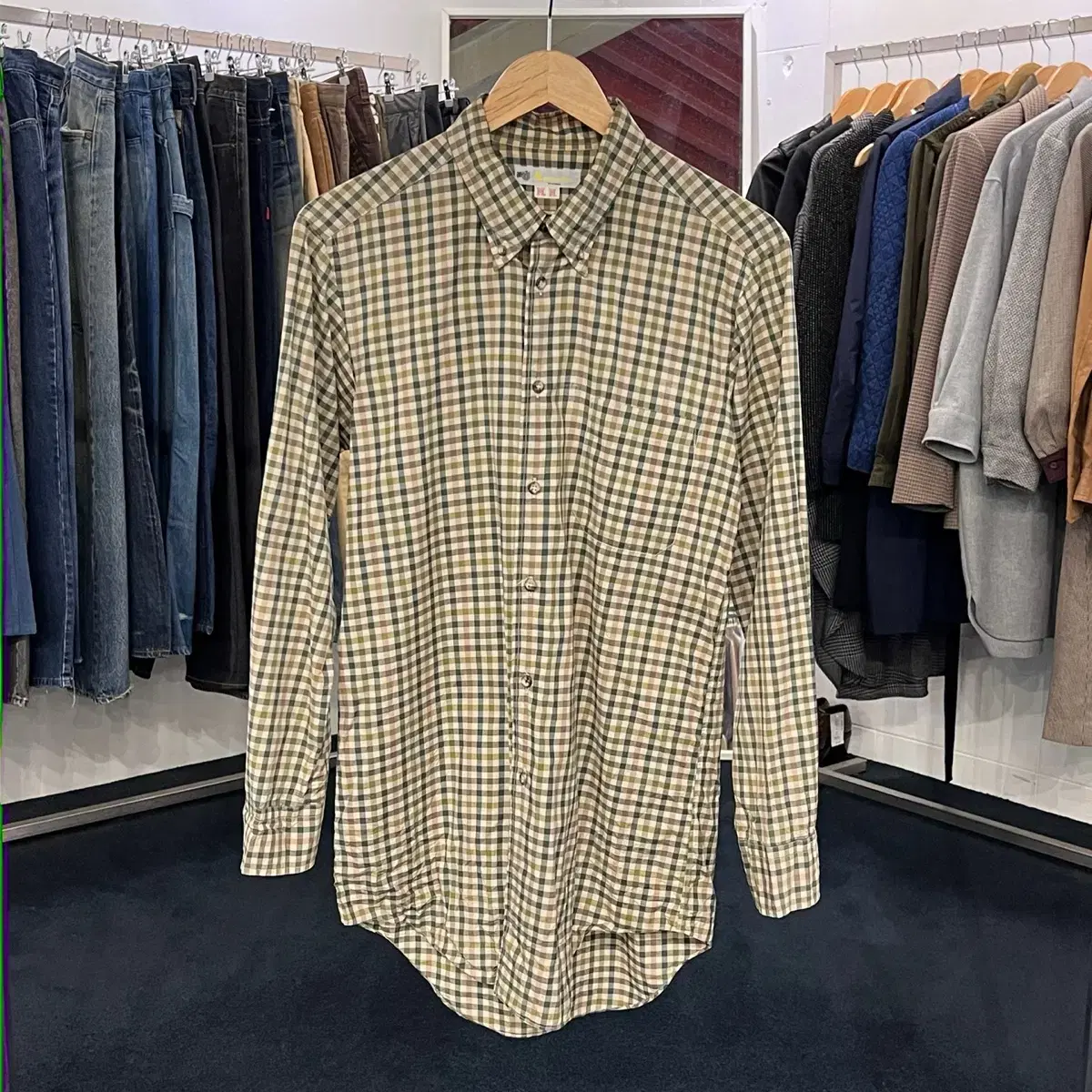 [takpo] [95] aquascutum check shirt men's shirt