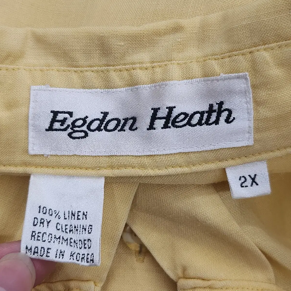 [2XL] EGDON HEATH 빈티지 린넨 패턴 반팔셔츠