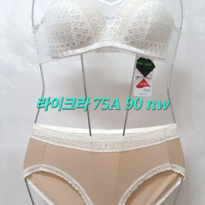 라이크라 노와이어 브라 팬티 75A 90