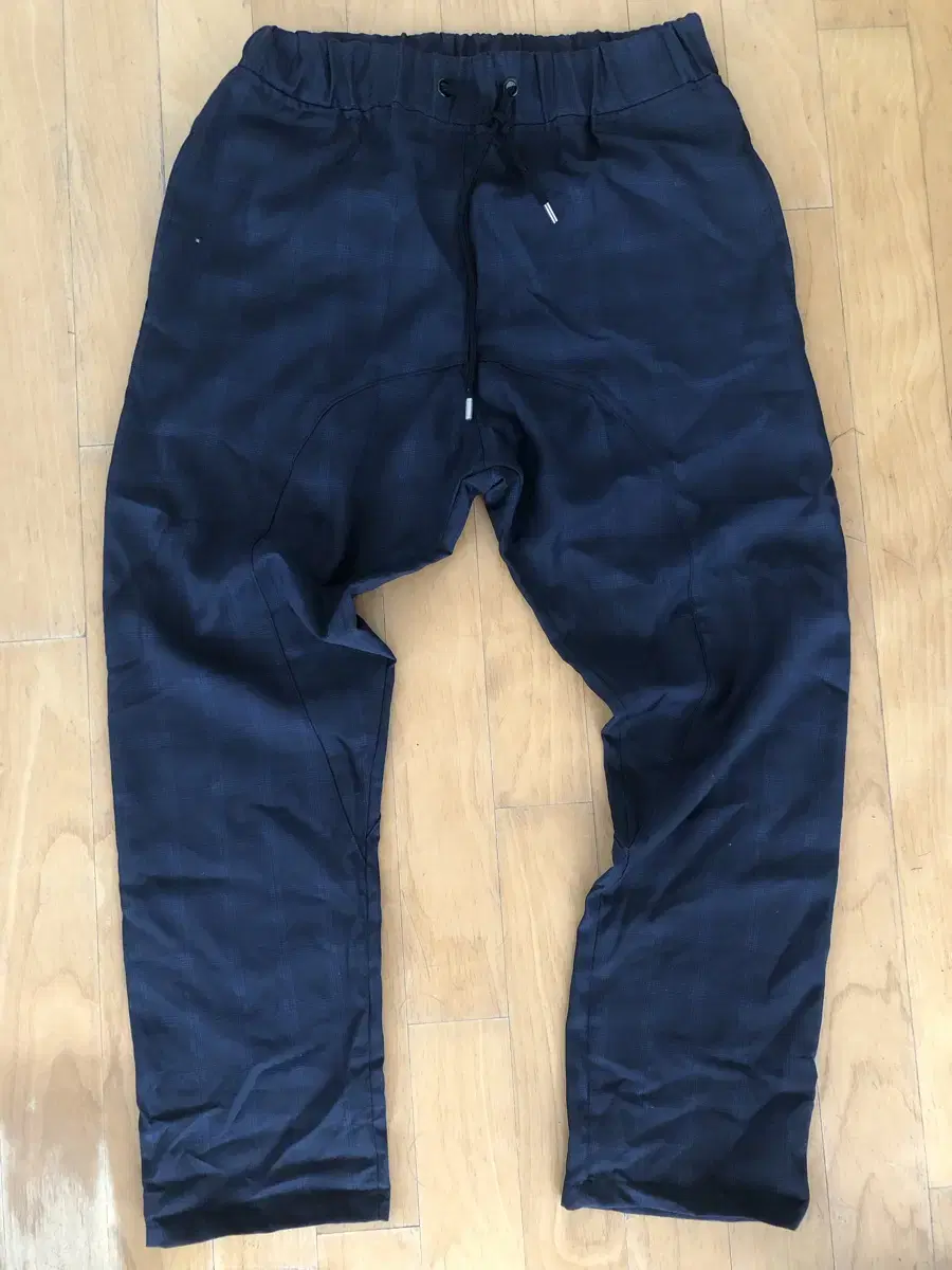 Check Navy Baggy Fit Slacks Pants M