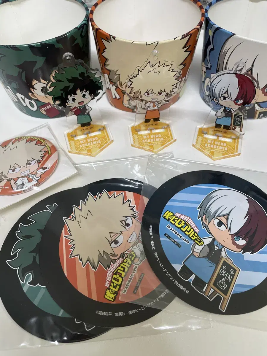 Nahia Hiroaka Todoroki Bakugo Midoriya Animated Collaboration Cafe Set WTS