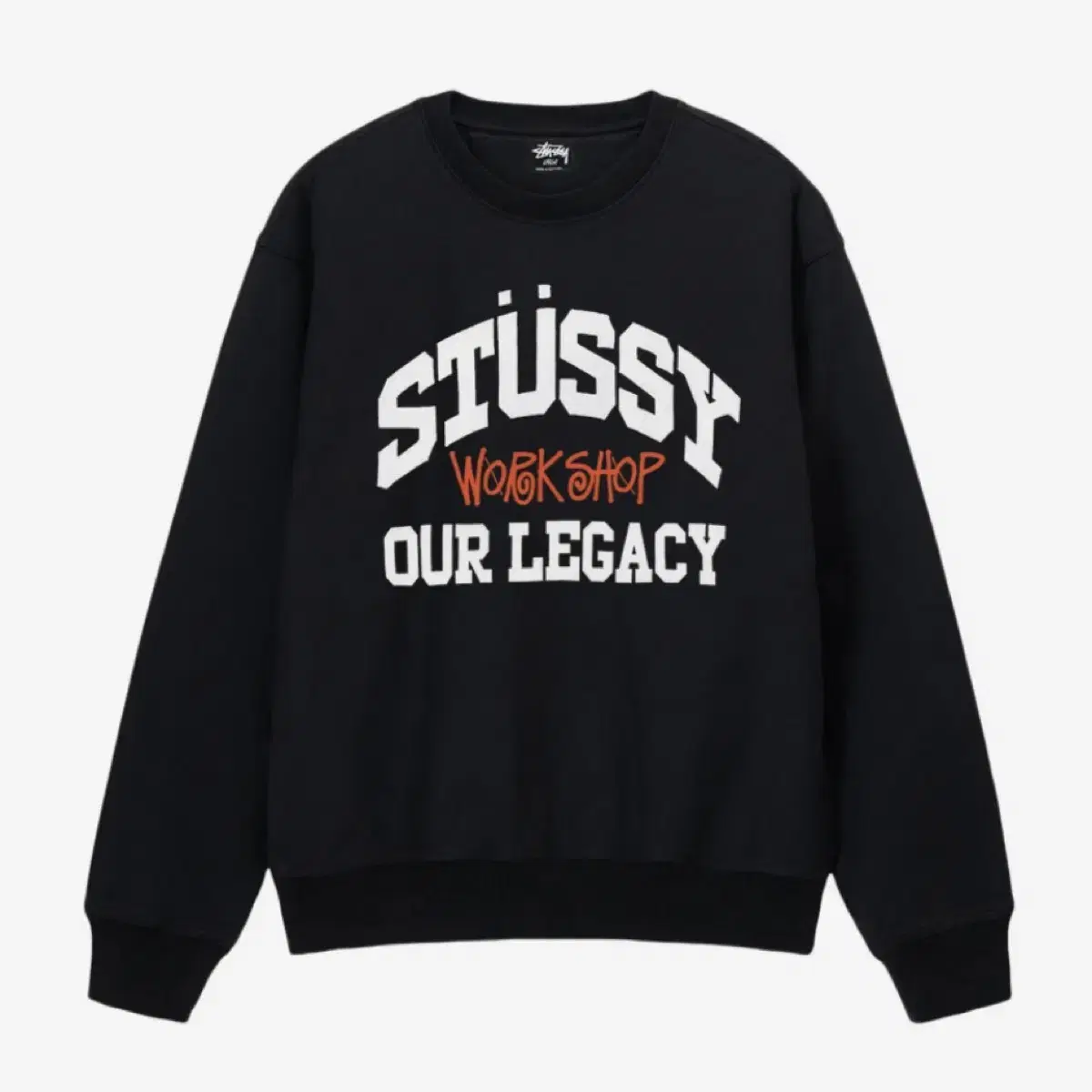 [XXL] Stussy Haregashi Collegiate Crewneck Pigment Black