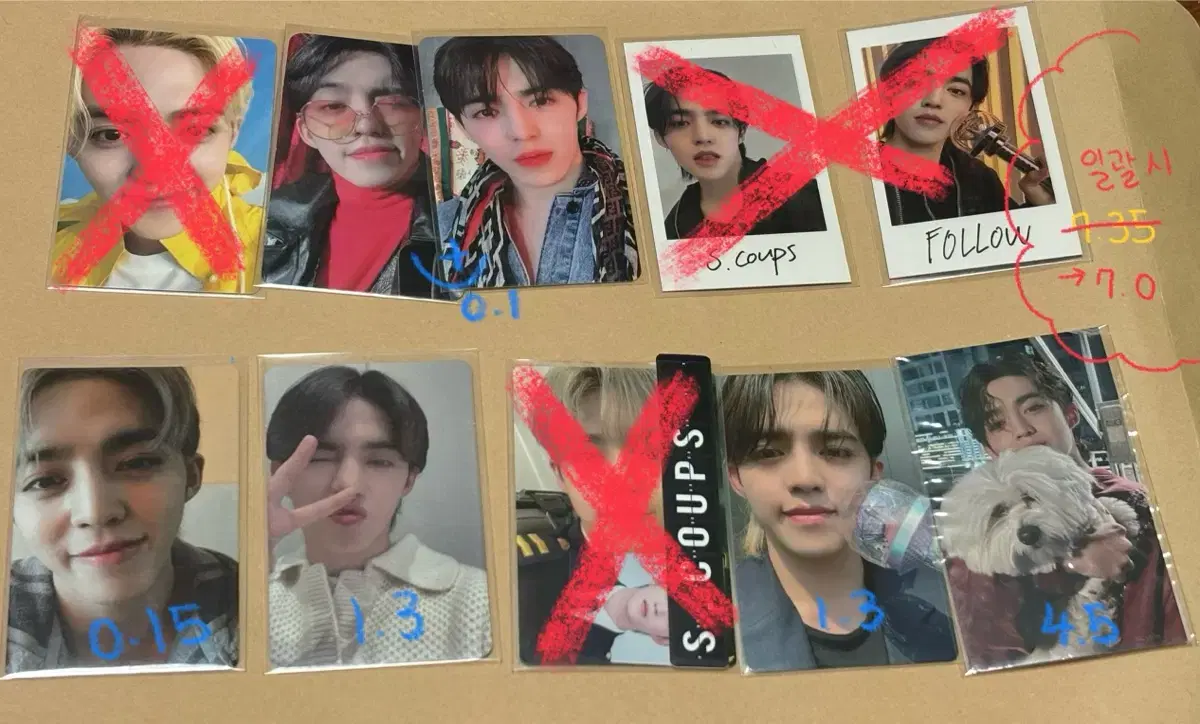 Seventeen s.coups, mingyu photocard sells