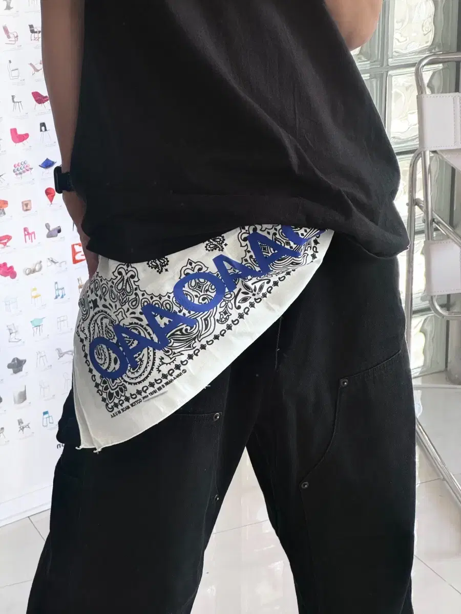 3AAO bandana white/blue