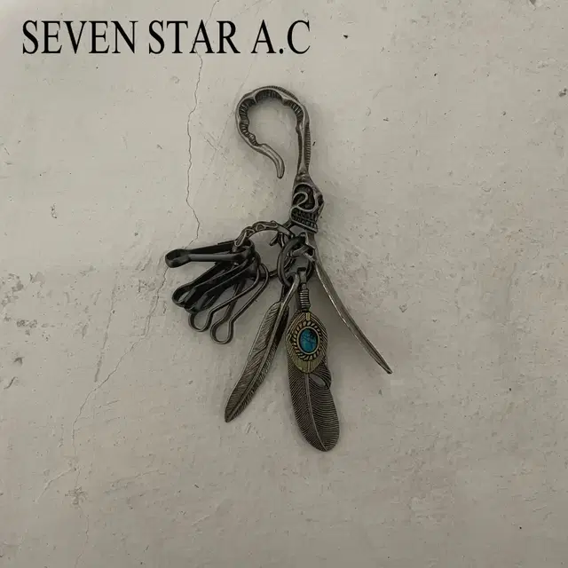 SEVEN STAR A.C skull keychain