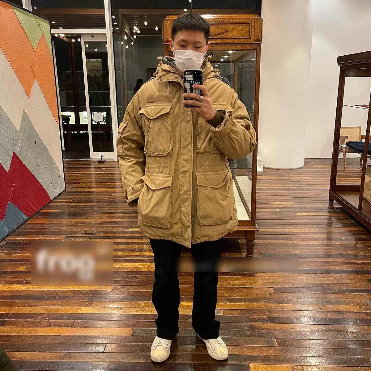 (4) 비즈빔(Visvim) 21AW 크루파 필드 다운 자켓 베이지