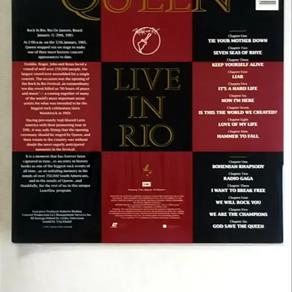 [희귀수입LD] QUEEN "LIVE IN RIO" 레이저디스크