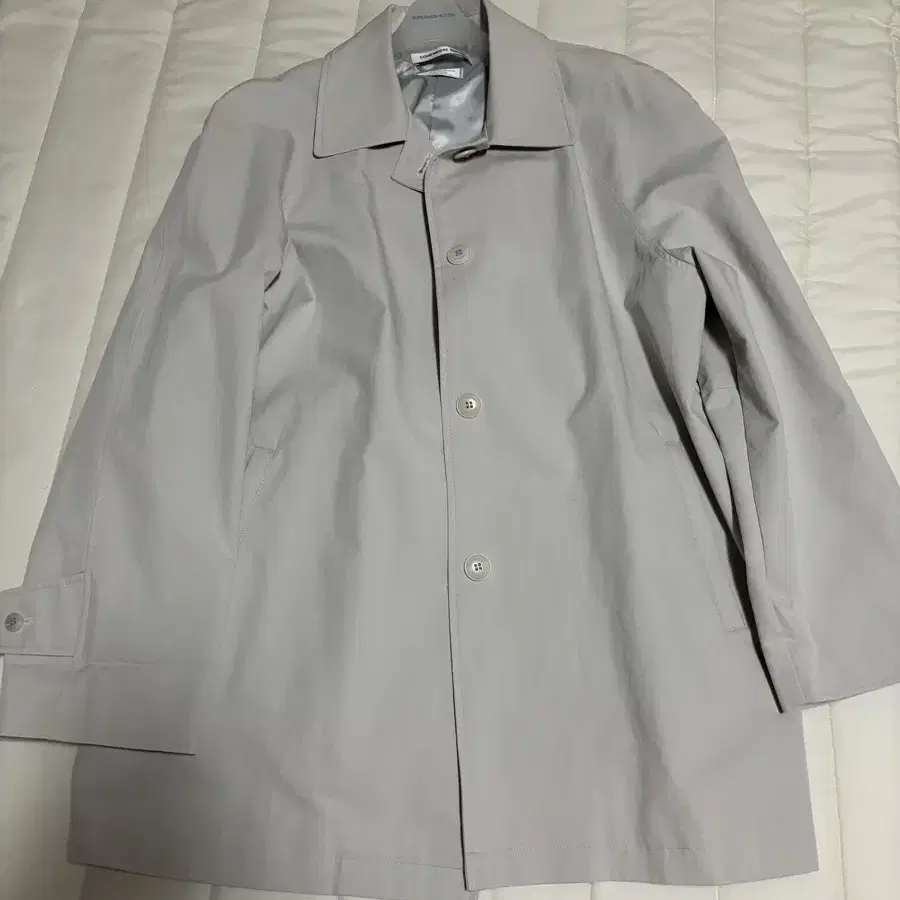 썸웨어버터 Bailey half trench coat-light gray