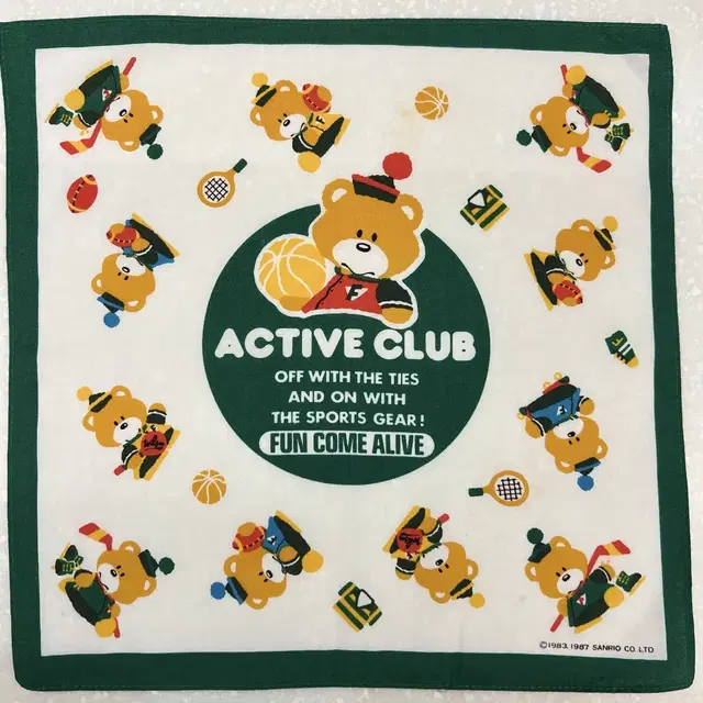 고전 산리오 Active Club Fun come alive 손수건