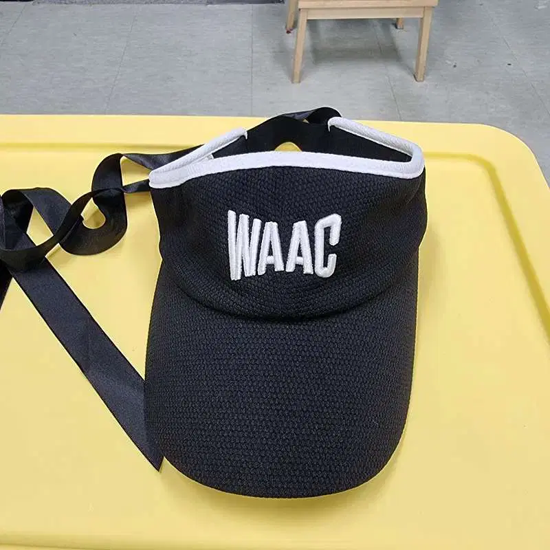 WAAC 왁 여성 리본장식 하이고 썬캡 택달린 새제품