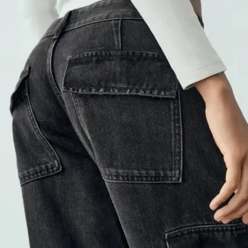 Zara 자라 jeans trf cargo 미드라이즈