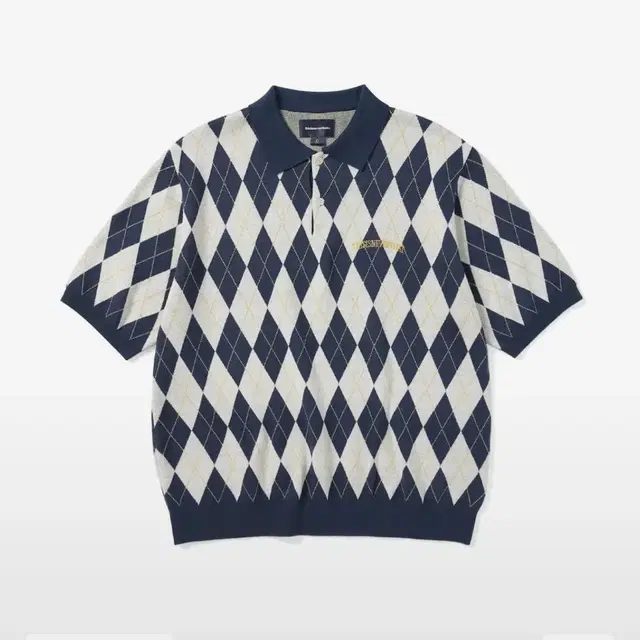 디스이즈네버댓 아가일 니트 폴로 네이비 XL Argyle S/S Knit