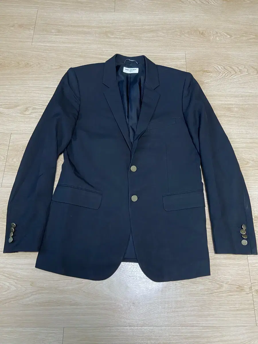 50 Saint Laurent SS15 gold buttoned blazer jacket