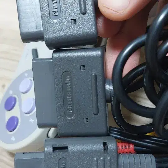 SNES 북미판 슈퍼패미컴 게임팩 AV케이블 게임패드