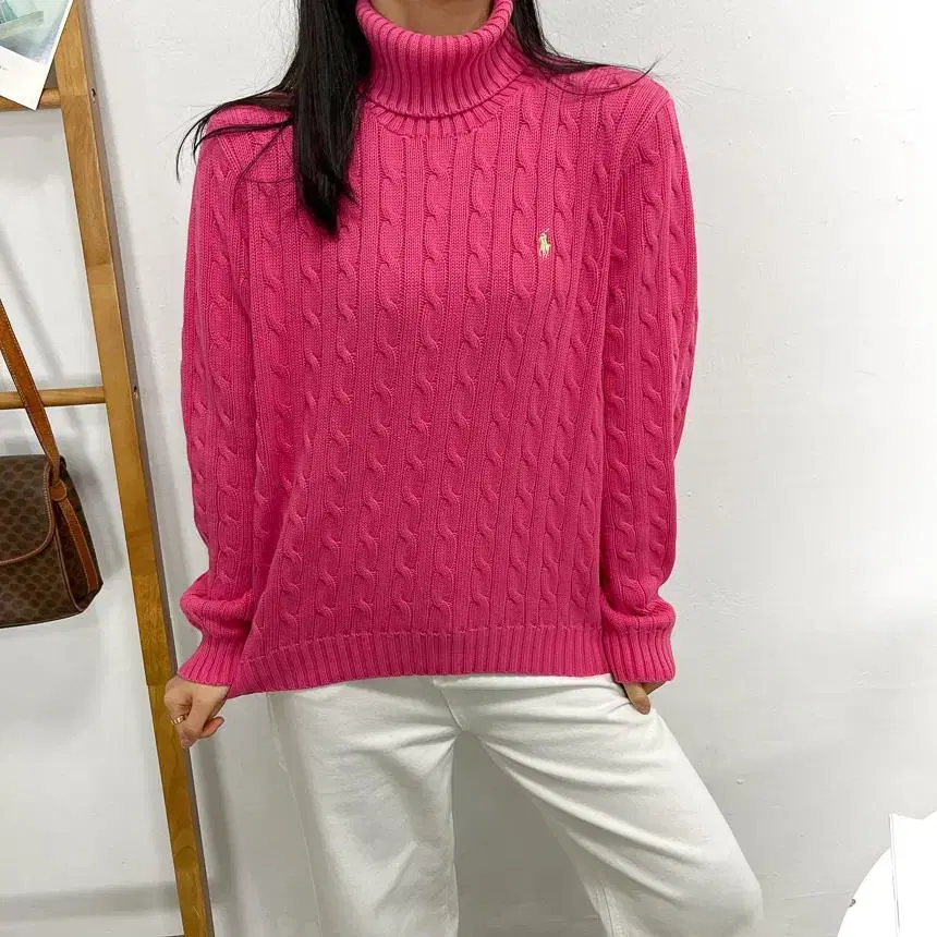 Polo Neck Polo Hot Pink Women's Knit viz1458