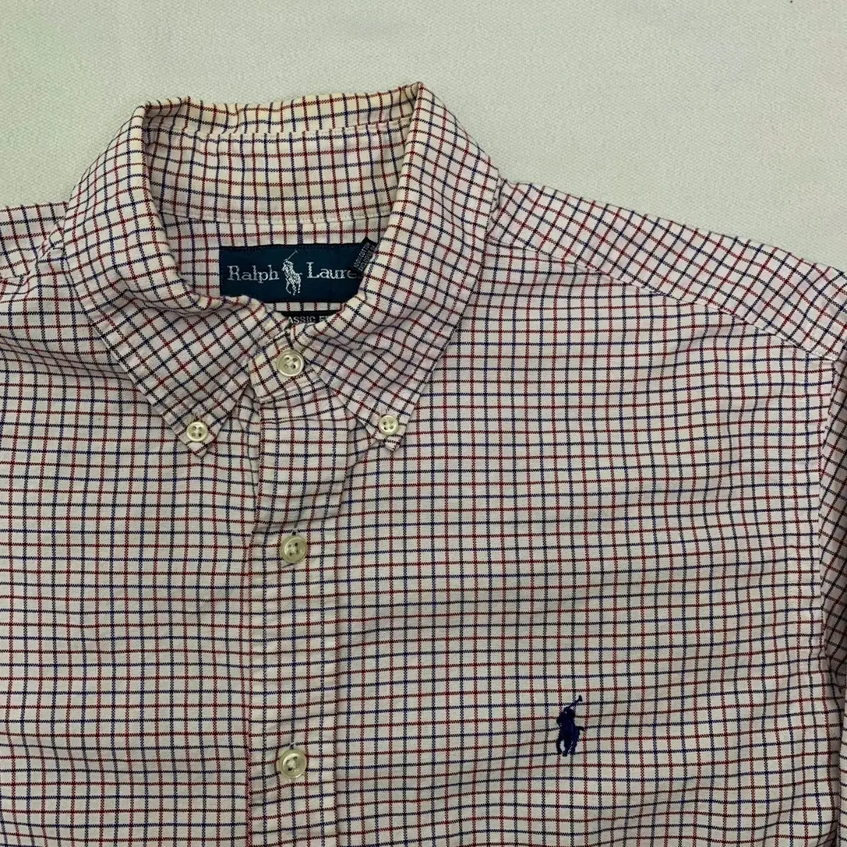 [L] Ralph Lauren Polo Windowpane Check Cotton Shirt Classic Fit