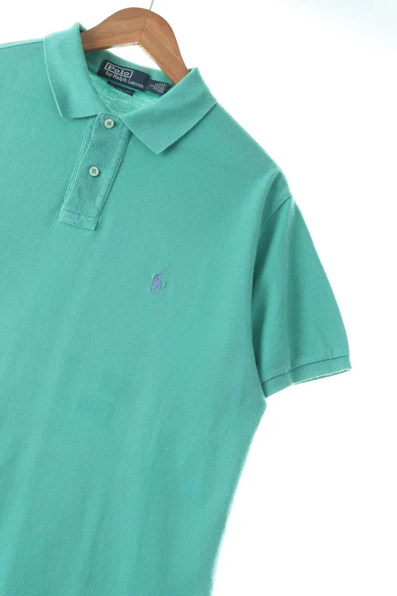 (L-XL) Polo Ralph Lauren Short-sleeved kara T-shirt Green cotton loose fit-EB94