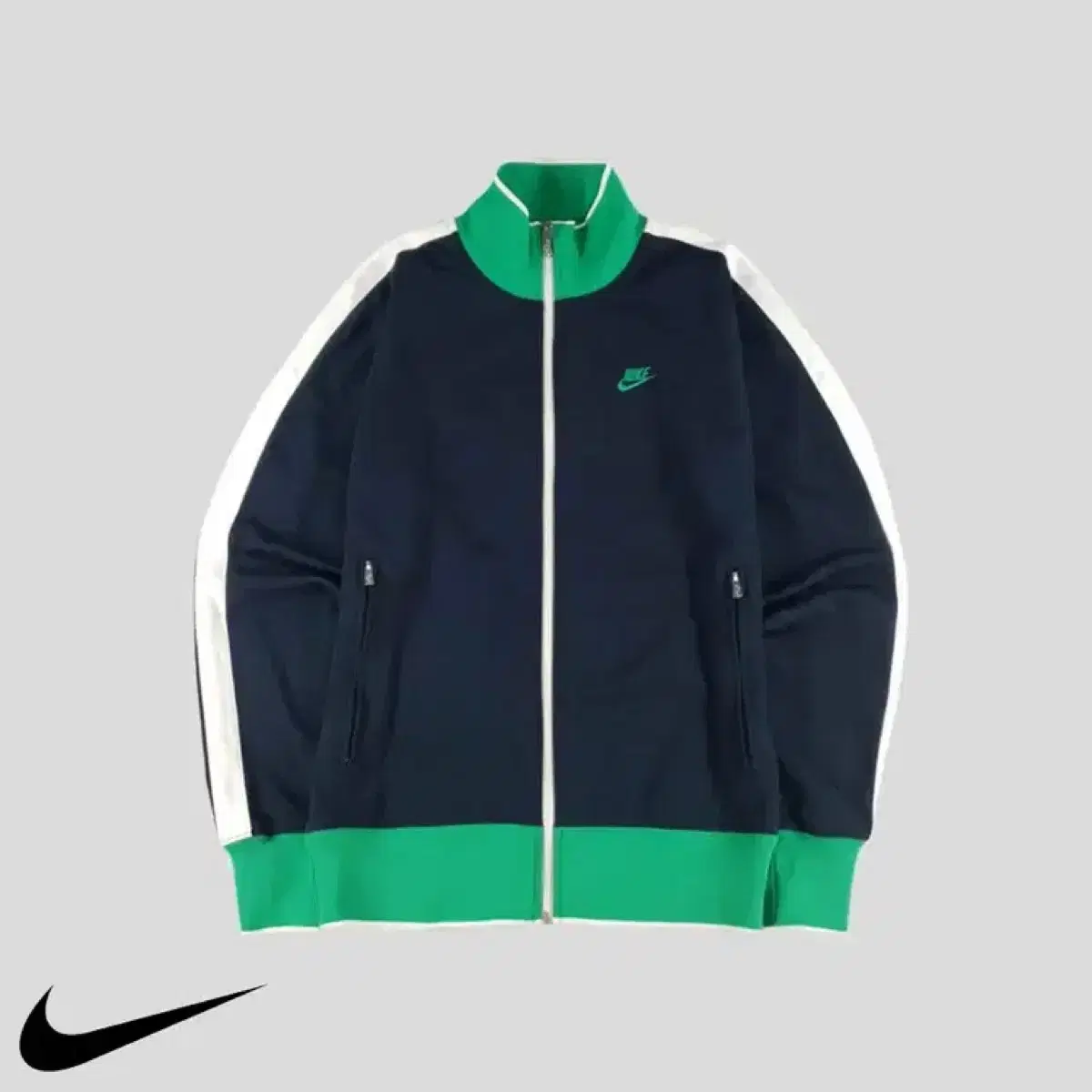 Nike Green Sideline Old School Tracktop Zip Up Jersey M