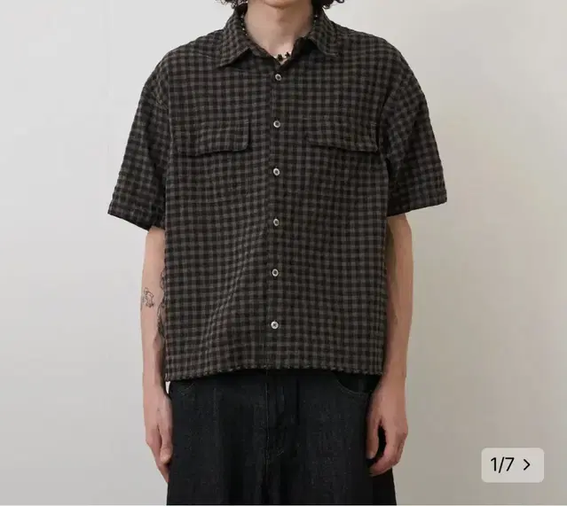 노운 tartan check crop shirts 2 / 브라운