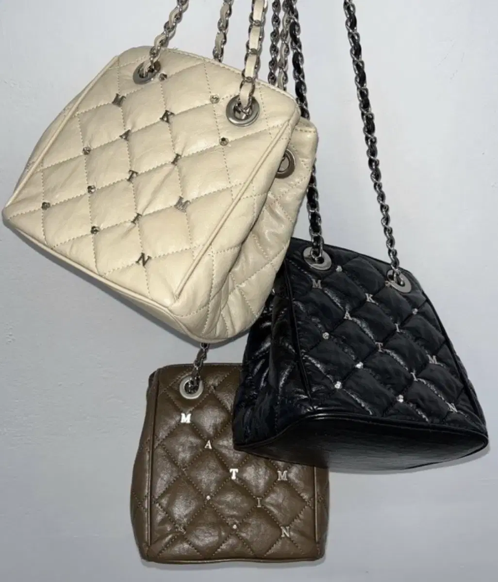 Matengkim Studded Quilted Bag in Beige