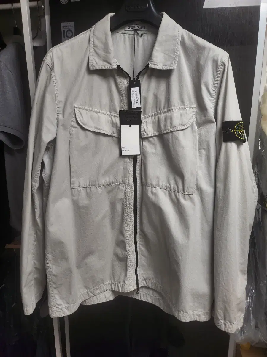 Stone Island 22FW Olde Effect Overshirt Gray XXL 2XL