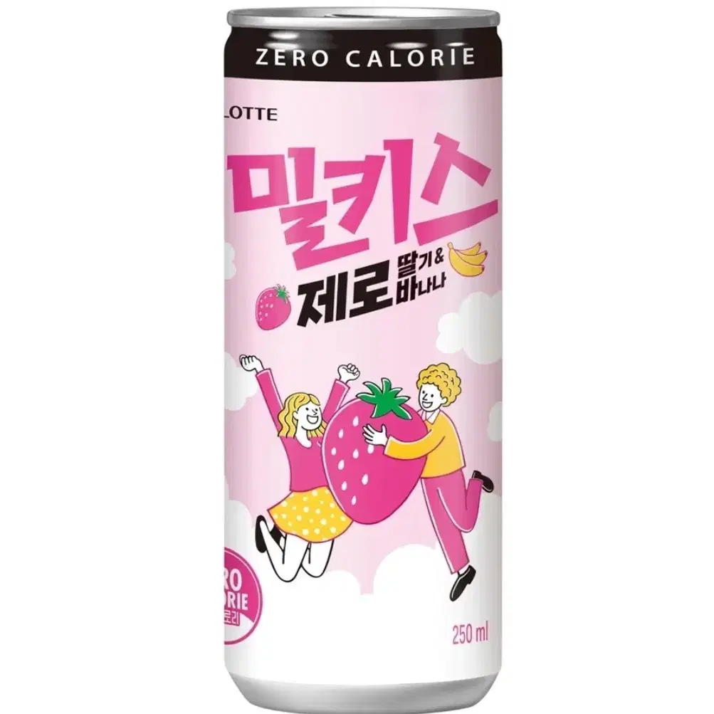 [무료배송] 밀키스 제로 딸기 바나나 250ml 30개