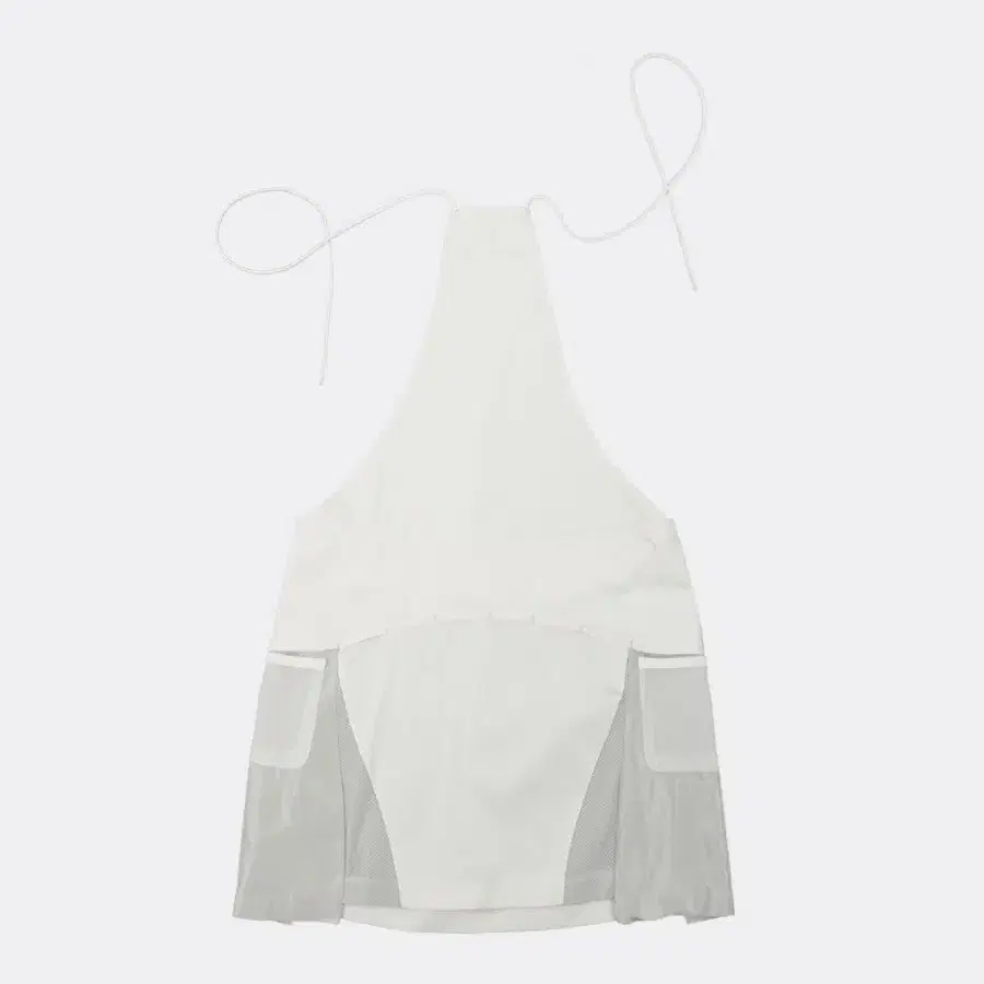 오호스 THIGH MESH OVERALL SKIRT-WHITE