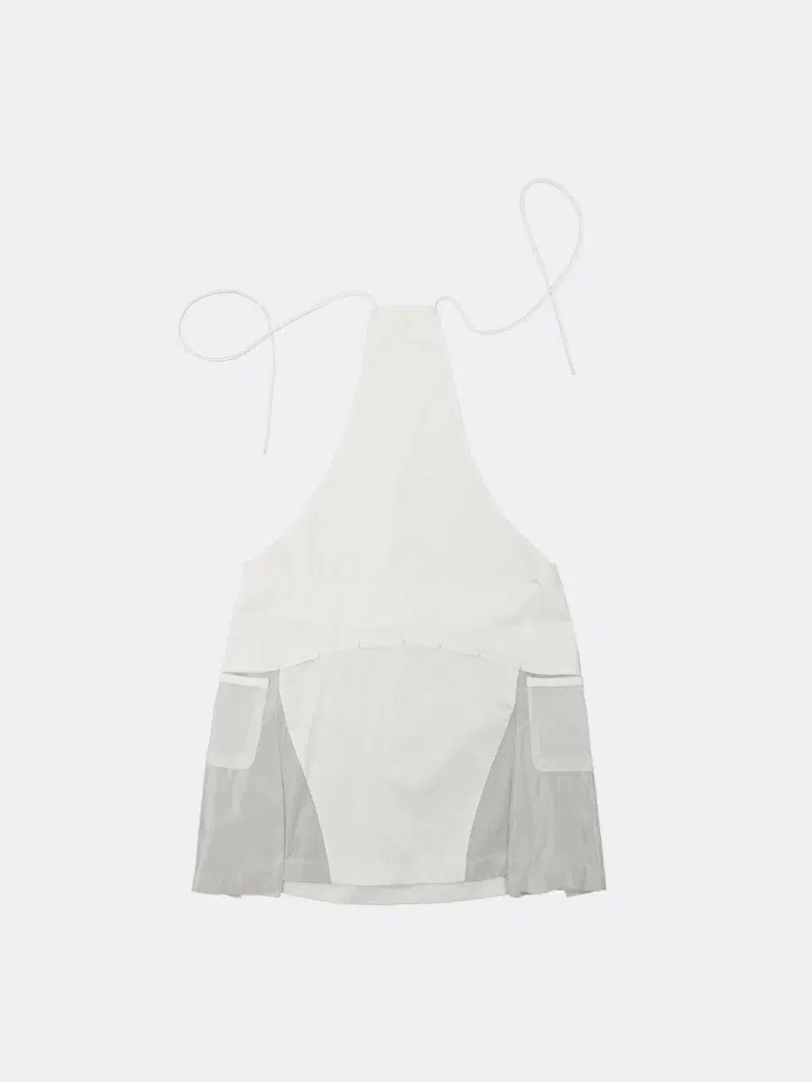 오호스 THIGH MESH OVERALL SKIRT-WHITE