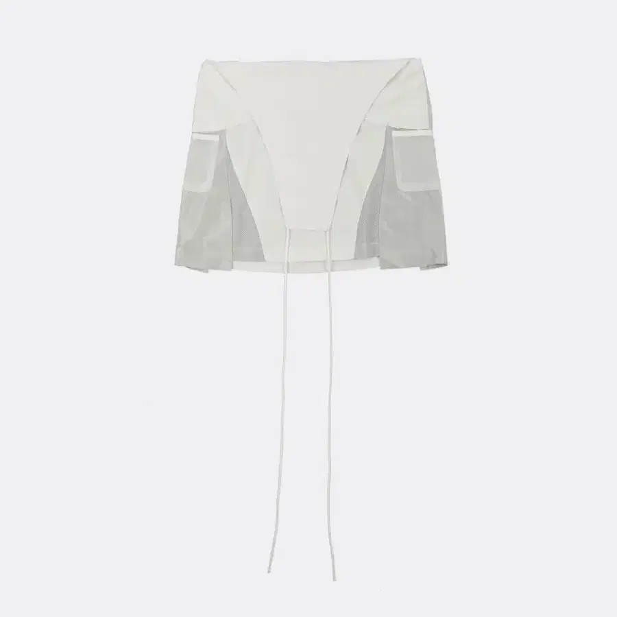 오호스 THIGH MESH OVERALL SKIRT-WHITE