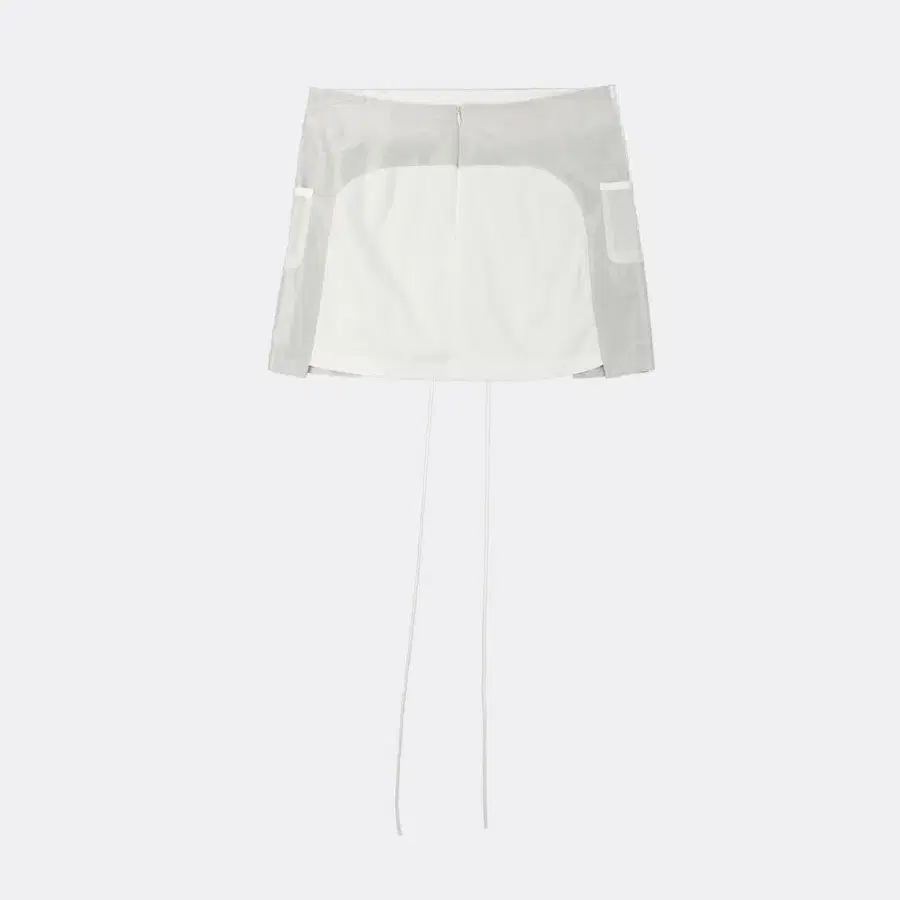 오호스 THIGH MESH OVERALL SKIRT-WHITE