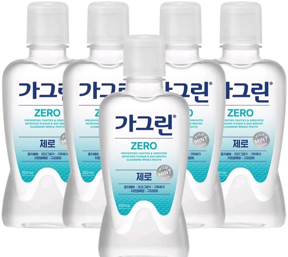 [무료배송] 가그린 제로 250ml 5개