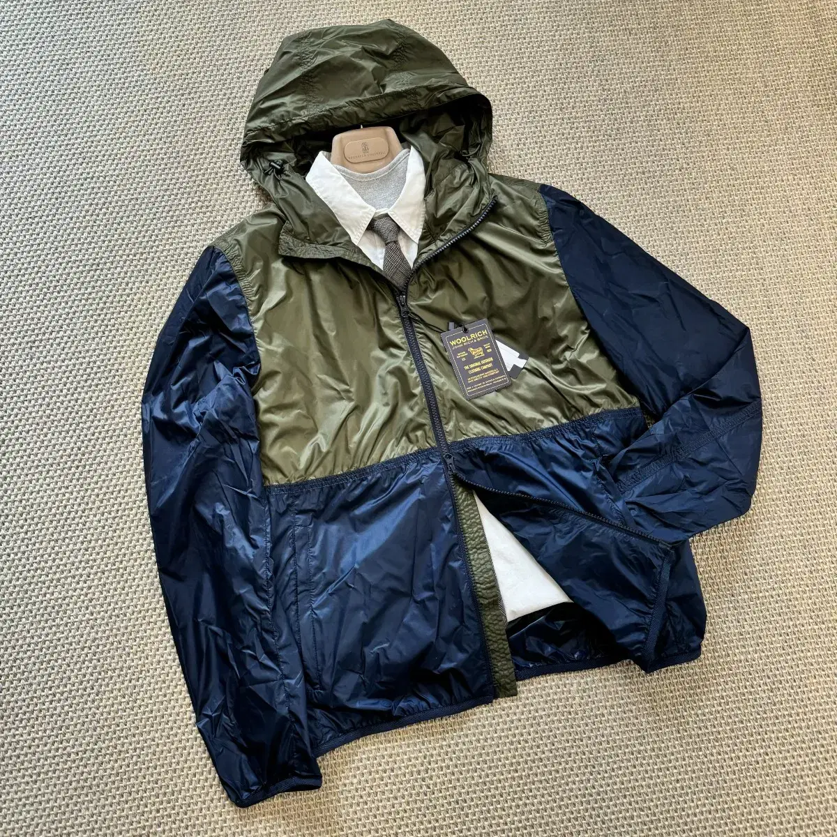 WOOLRICH 울리치 최고급 초경량 테크원단 네이비카키 윈드브레이커