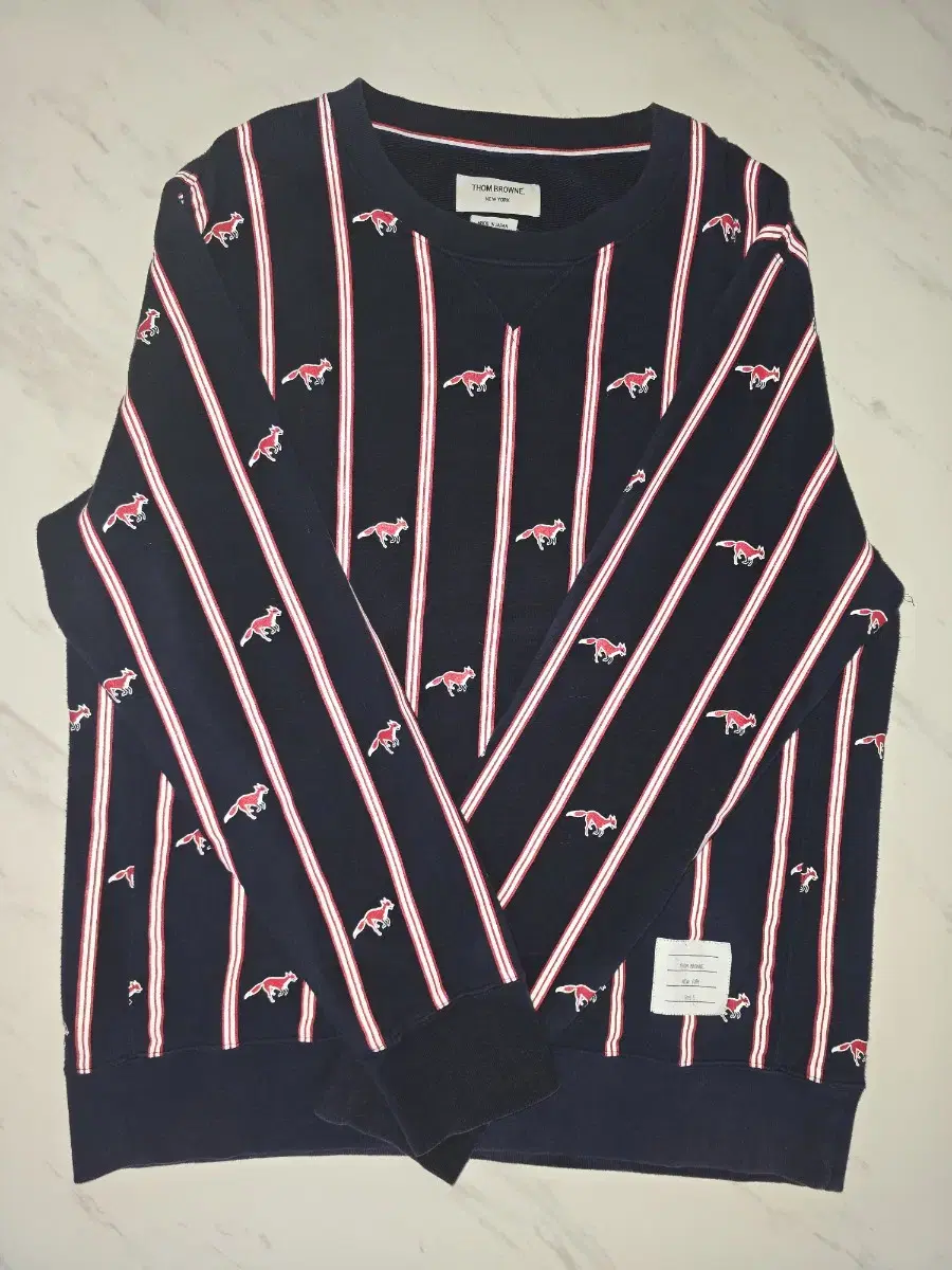 Thom Browne fox-print man-to-man knit T-shirt