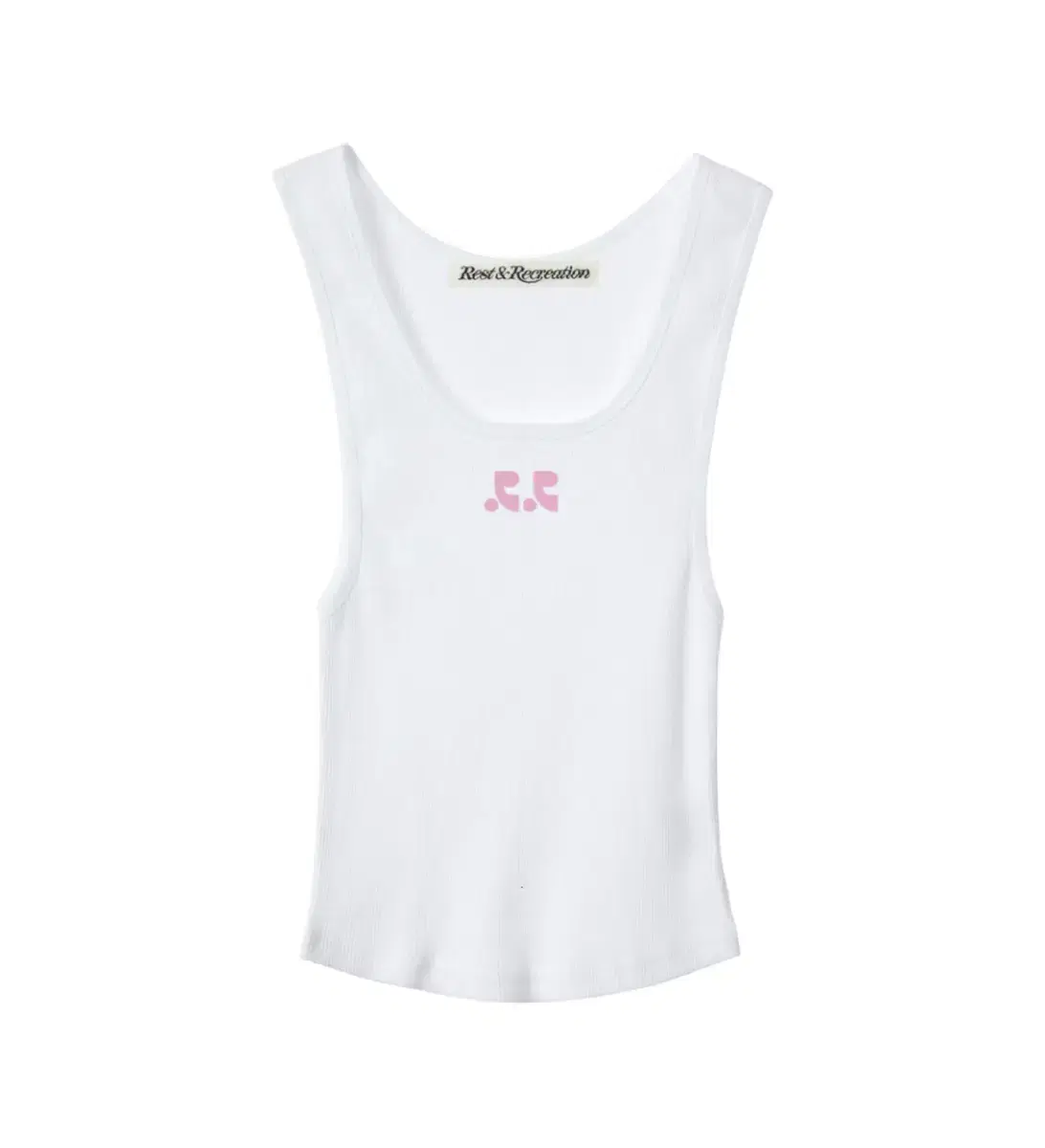 레스트앤레크레이션 RR LOGO SHORT TANK TOP (화이트/핑크