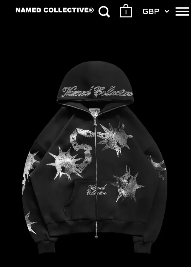 네임드콜렉티브 후드집업 CLASH RHINESTONE ZIP HOODIE