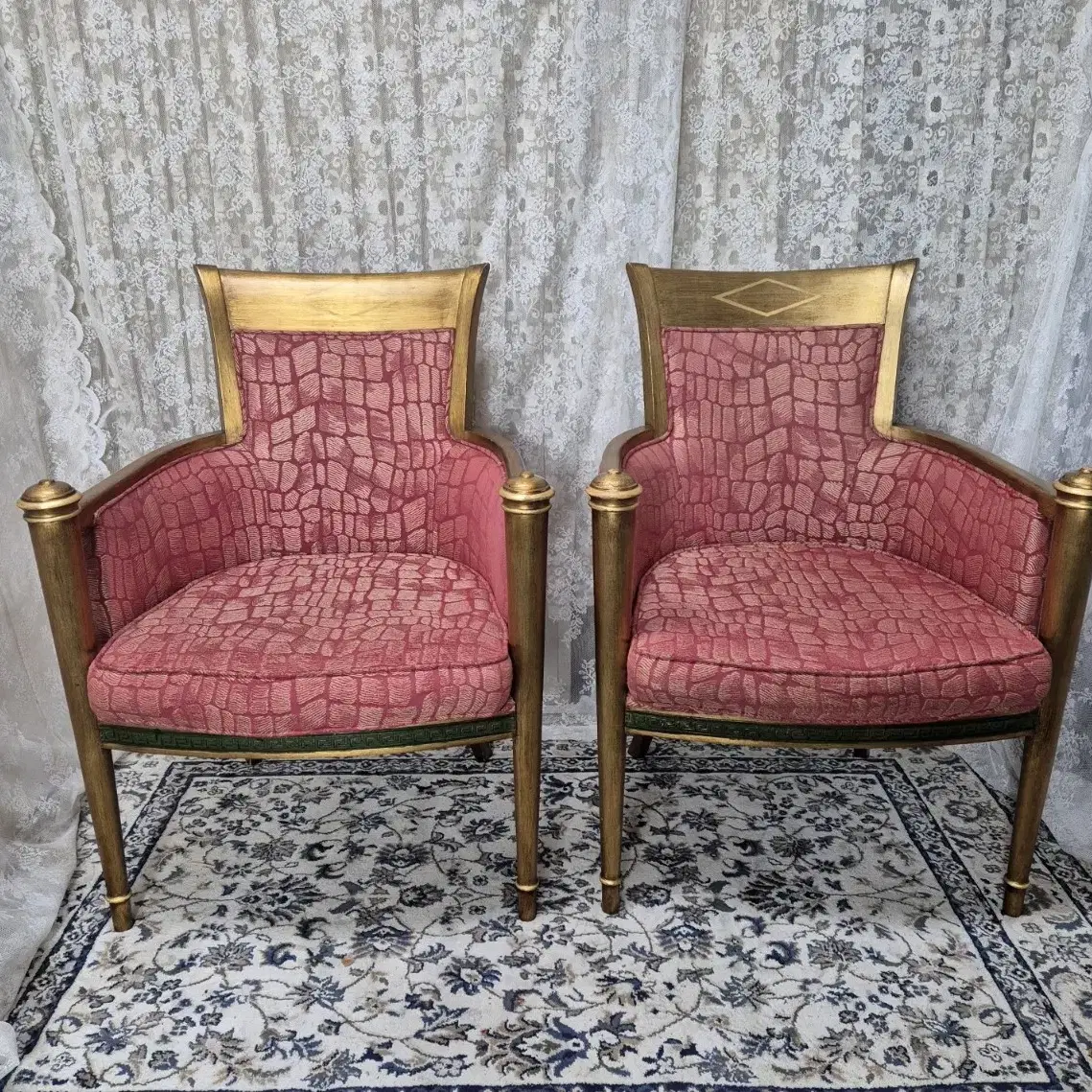 Pair of Louis XVI Style Bergere ChairsM