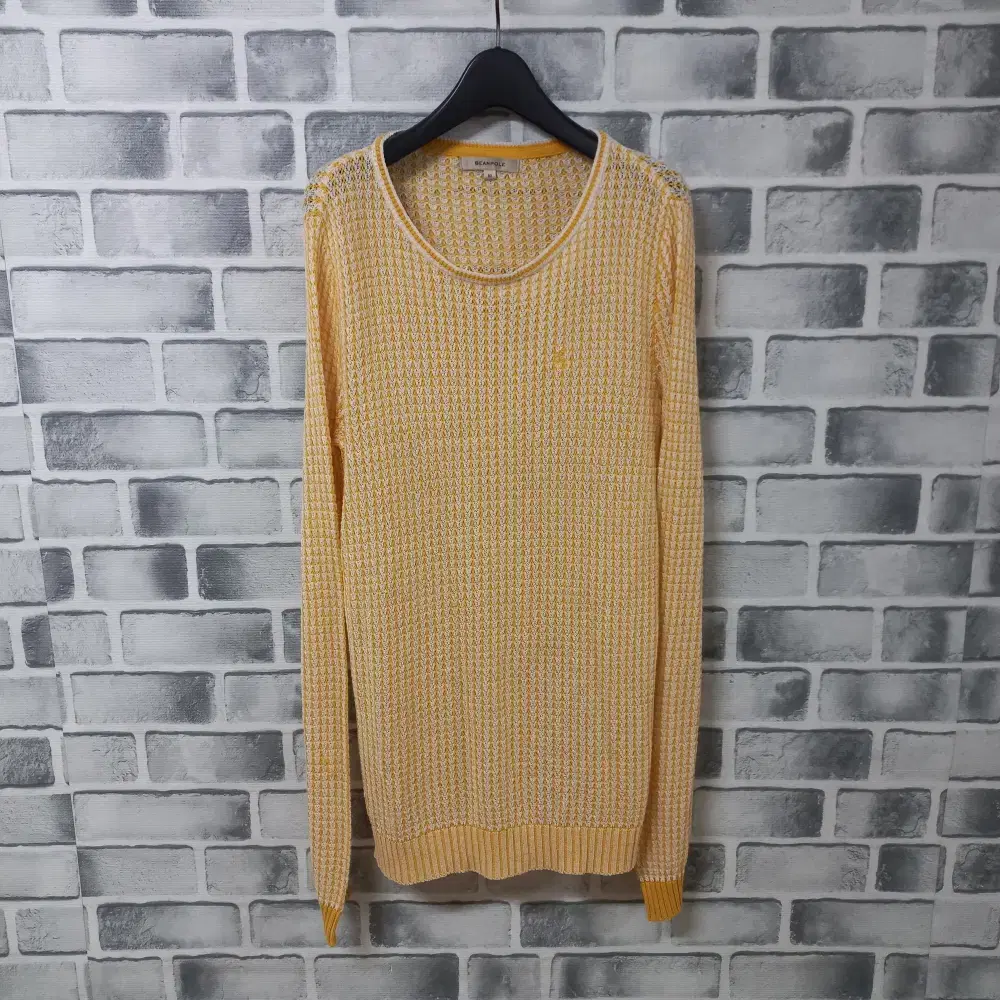 8-24/Binpole Yellow Patterned Marl Blend Knit Tee