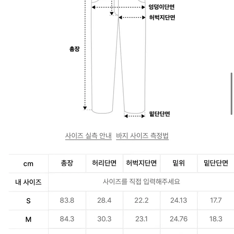 밀리언코르 슬림 부츠컷 팬츠 연청