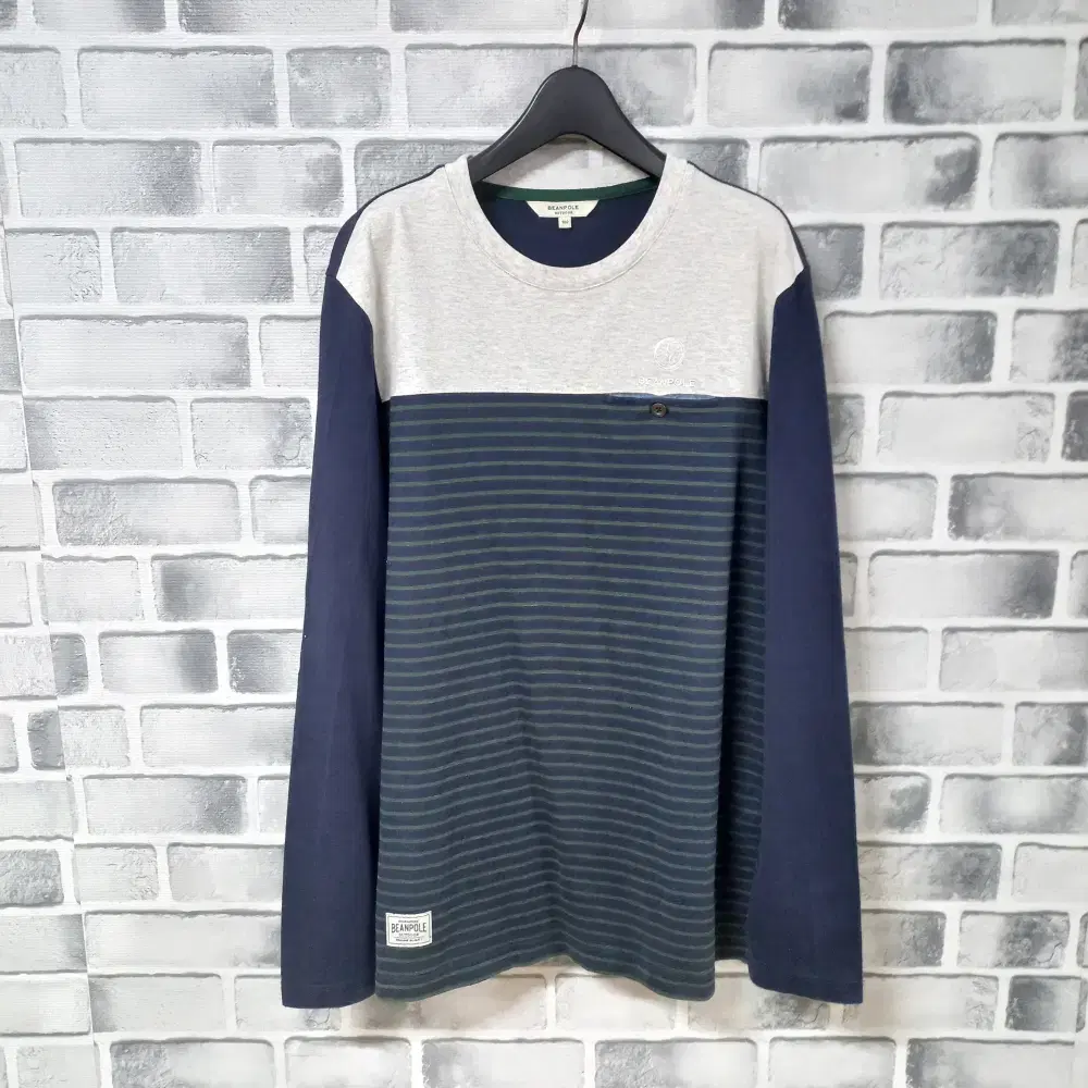 8-25/Binfall Outdoor Navy Striped Tee Men's