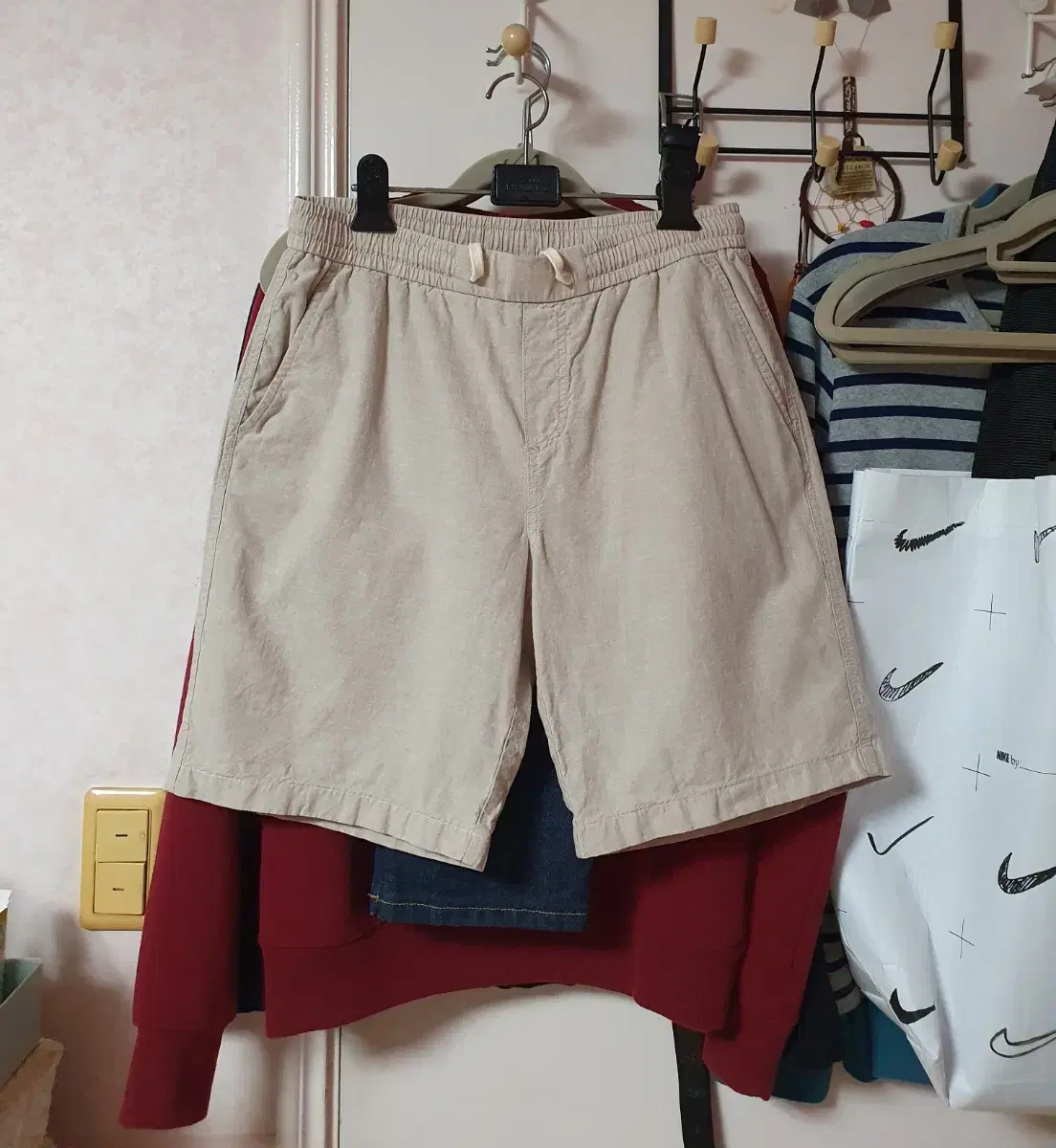 (Quick sale) Project M Cotton and linen banded vahn shorts light beige