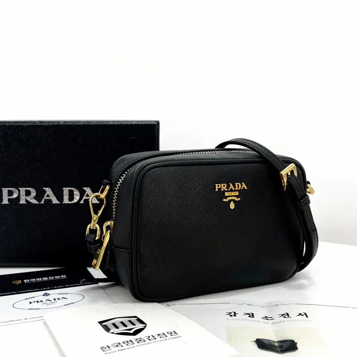 [Appraisal completed] Prada Saffiano Keum Camera Bag Crossbody Bag Black