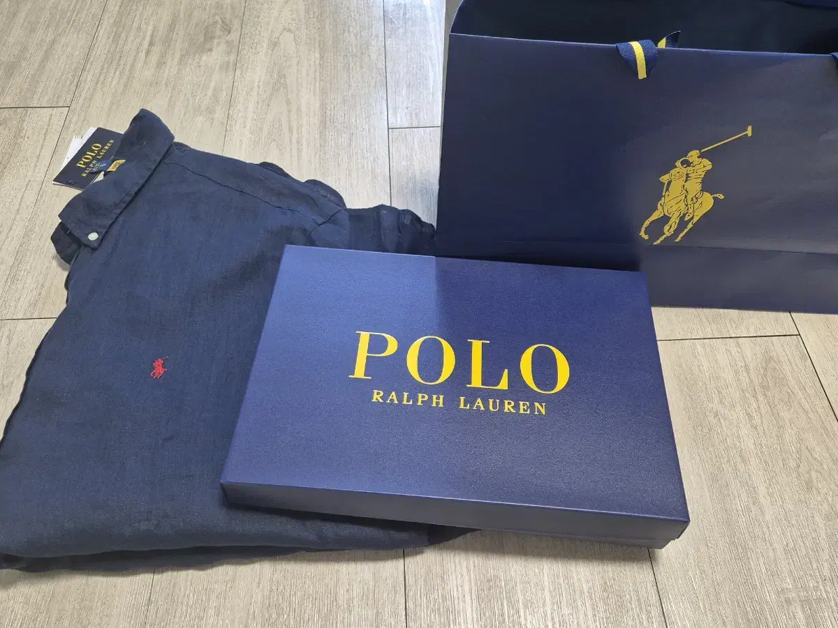 폴로 POLO 랄프로렌 린넨 남색셔츠 XXL