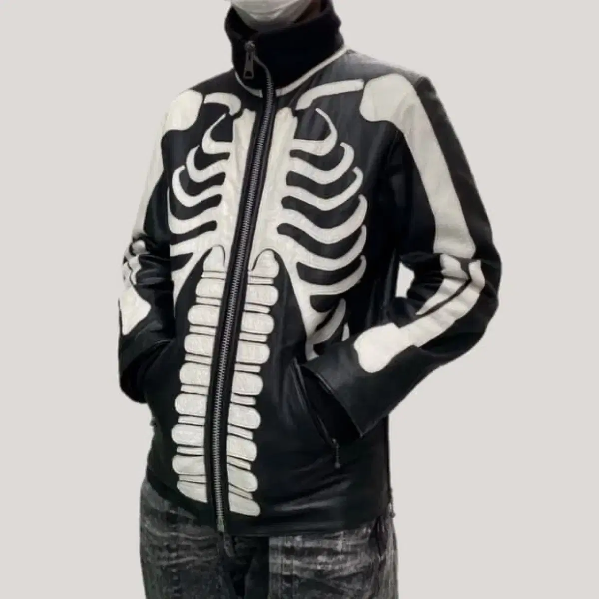 Neighborhood 05AW Skeleton Bone Cowhide Leather Bomber Jacket