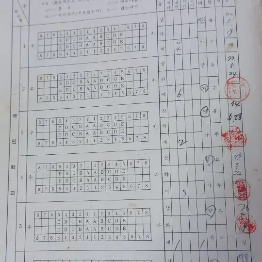 택포)72년 국민학교 건강기록부