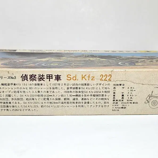 태엽동력 고전프라 [미도리] 1/40 독일 Sd.kfz.222 정찰장갑차