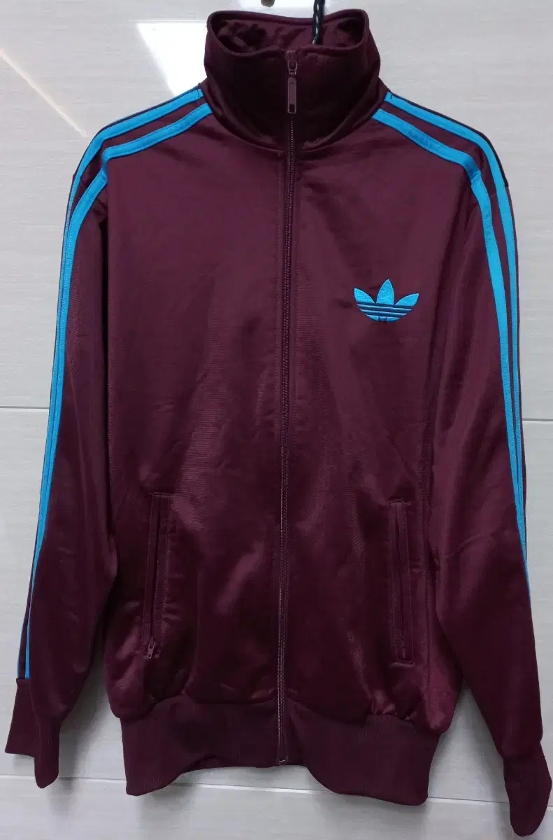 Adidas Firebird Maroon Sky Blue Burgundy Track Top Jersey Zip 85/XS