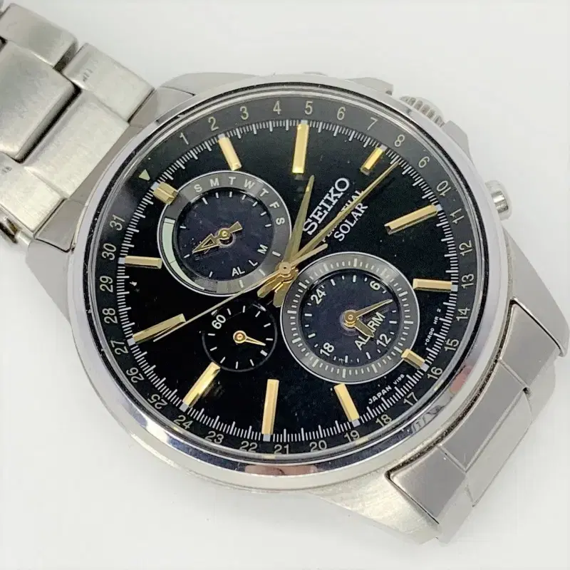 SEIKO 세이코 솔라워치 V198 크로노그래프 메탈시계 A496