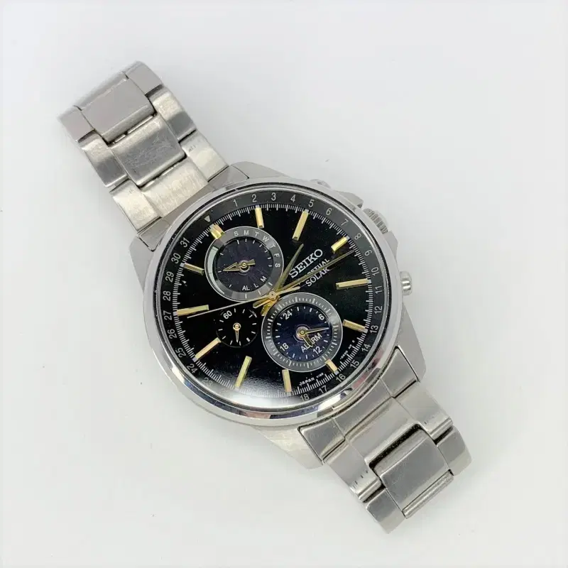 SEIKO 세이코 솔라워치 V198 크로노그래프 메탈시계 A496