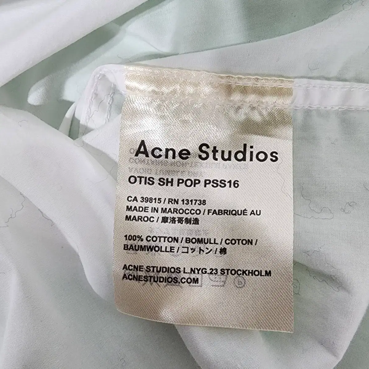 아크네스튜디오 ACNE STUDIOS  반팔셔츠 남방 화이트 M