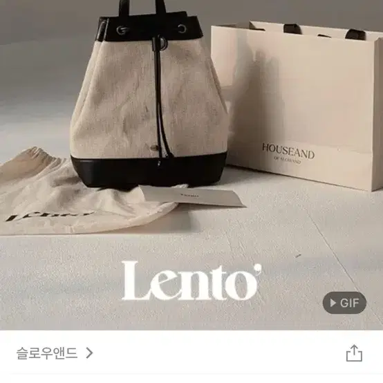 (새상품) 슬로우앤드 LENTO 패브릭 레더 백팩